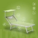 Bain de soleil de jardin transat professionnel en aluminium piscine Italia 