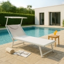 4 Bains de soleil professionnels transats de plage aluminium Italia Dimensions