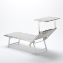 4er Set Sonnenliegen Luxus Italienischen Strandliegen mit Dach Italia 