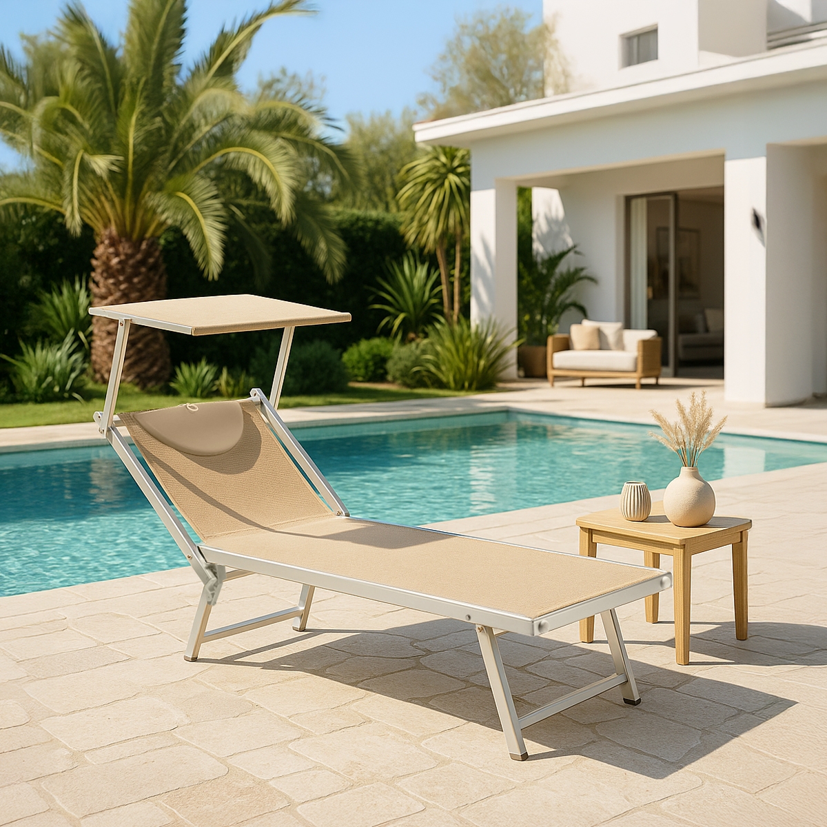 20 Lettini spiaggia mare prendisole in alluminio Italia stock 