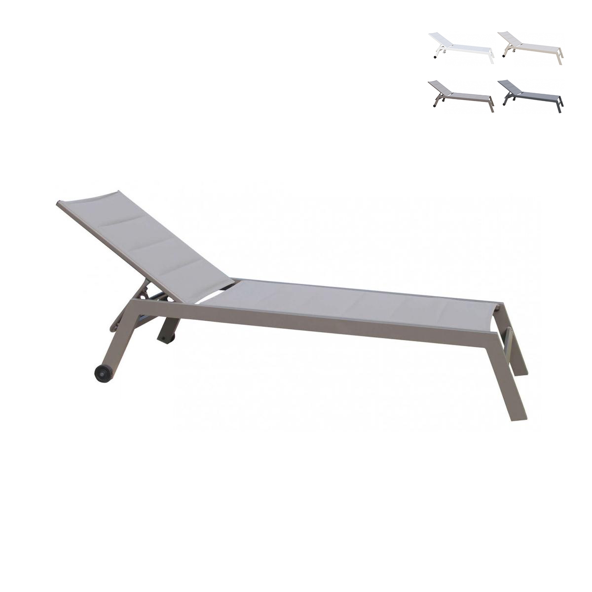 Gartenliege mit Rädern aus Aluminium Formentera Rabatte