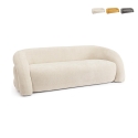 Sofá curvo moderno de 3 plazas en tela 200x89x61 Bizzotto Clemence Oferta