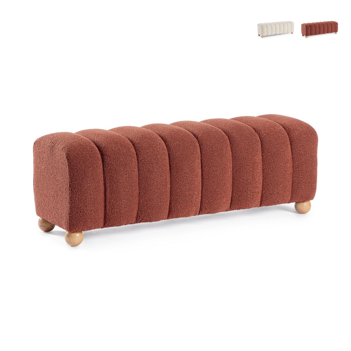 Gepolsterte 2-Sitzer-Bank aus Bouclé Bizzotto Zora Angebot