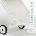 Sonnenliege Strandliege aus Aluminium mit Rollen für Garten Swimmingpool Alabama 