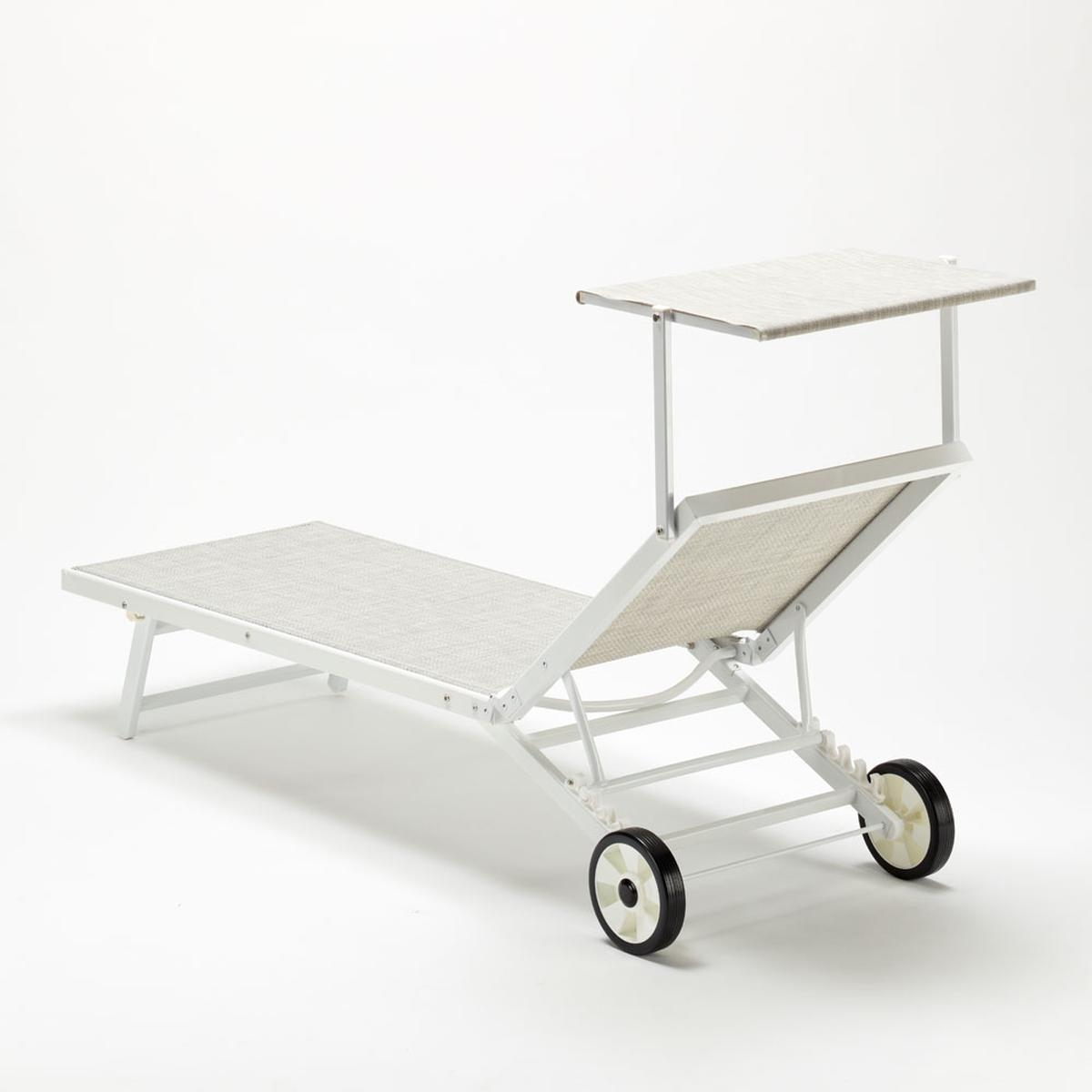 Sonnenliege Strandliege aus Aluminium mit Rollen für Garten Swimmingpool Alabama 