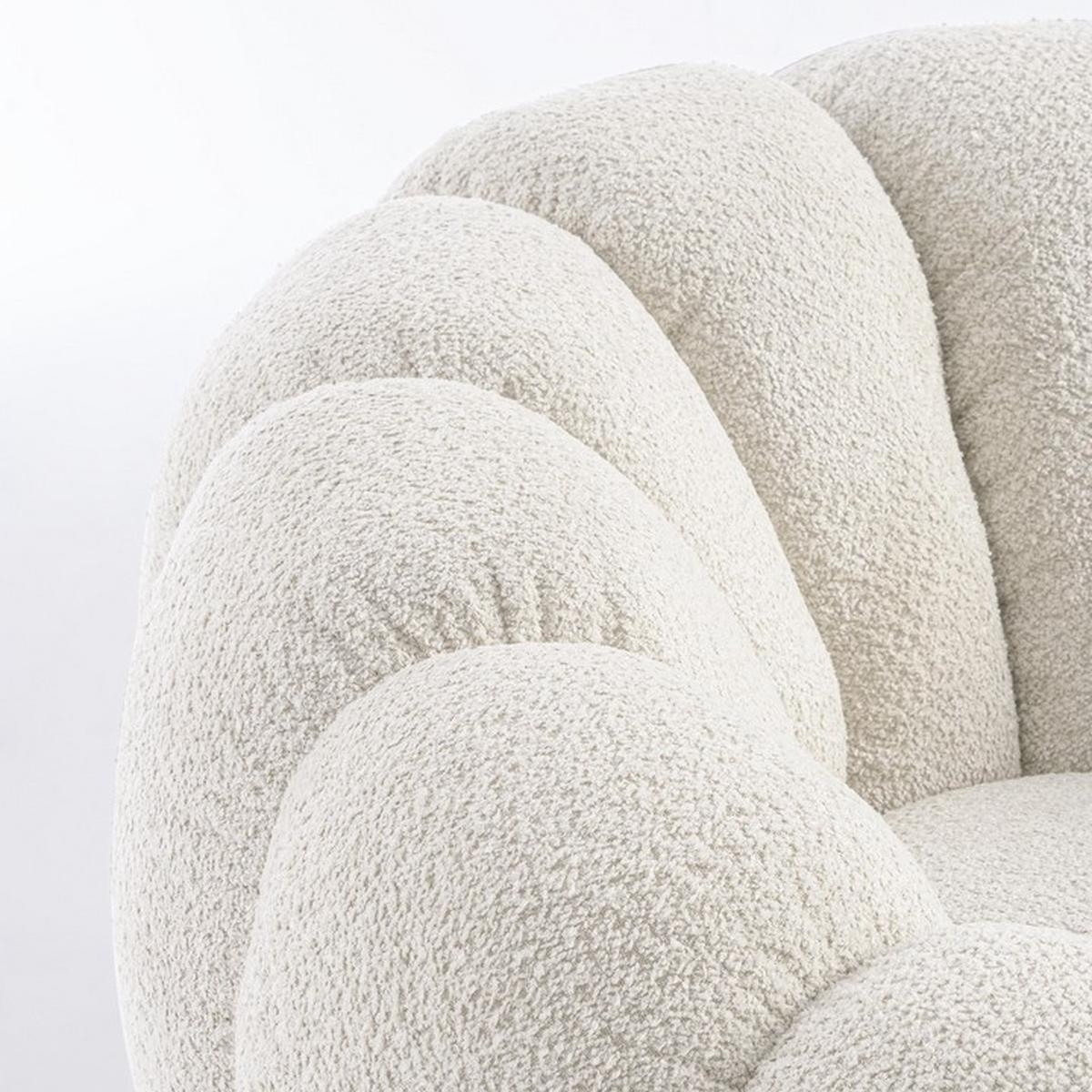 Poltrona girevole in bouclé design moderno Bizzotto Florel 