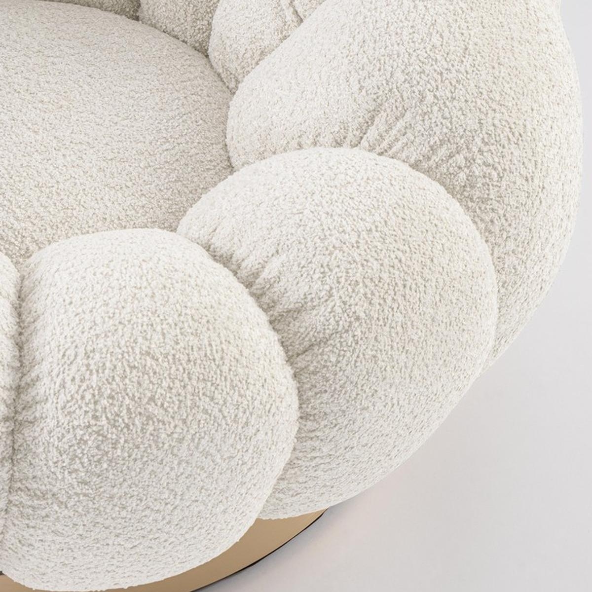 Poltrona girevole in bouclé design moderno Bizzotto Florel 