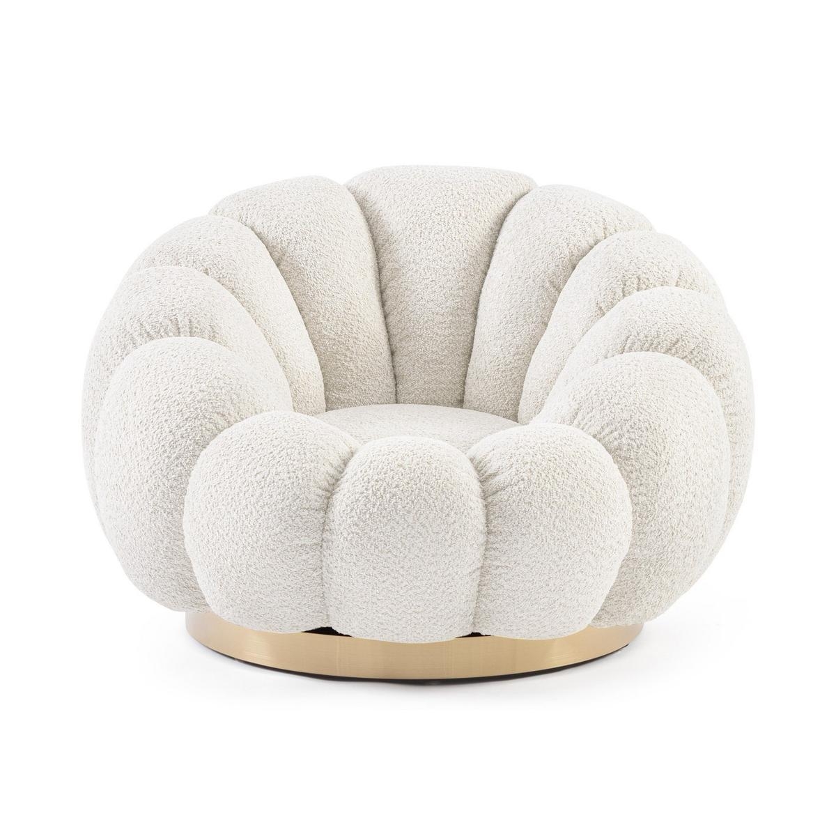 Poltrona girevole in bouclé design moderno Bizzotto Florel Catalogo