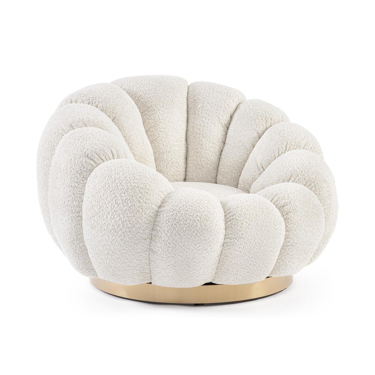 Poltrona girevole in bouclé design moderno Bizzotto Florel Acquisto