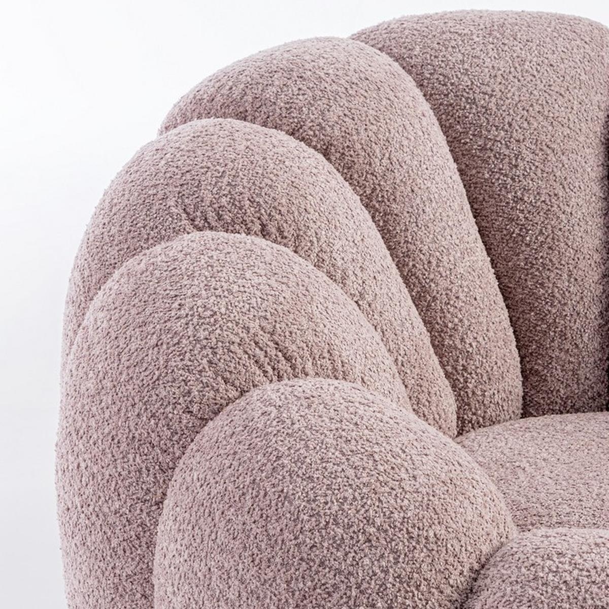 Fauteuil pivotant en bouclé design moderne Bizzotto Florel 