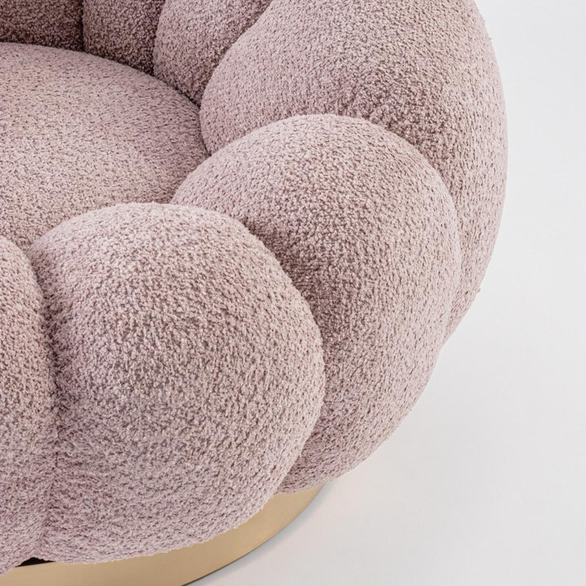 Fauteuil pivotant en bouclé design moderne Bizzotto Florel 