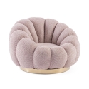 Fauteuil pivotant en bouclé design moderne Bizzotto Florel 