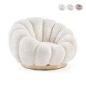 Poltrona girevole in bouclé design moderno Bizzotto Florel Sconti