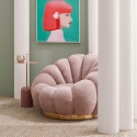 Fauteuil pivotant en bouclé design moderne Bizzotto Florel Vente