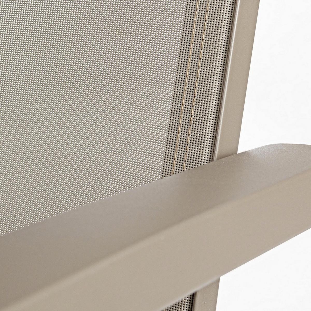 Beige klappbarer Gartenstuhl Victor für den Außenbereich Lagerbestand
