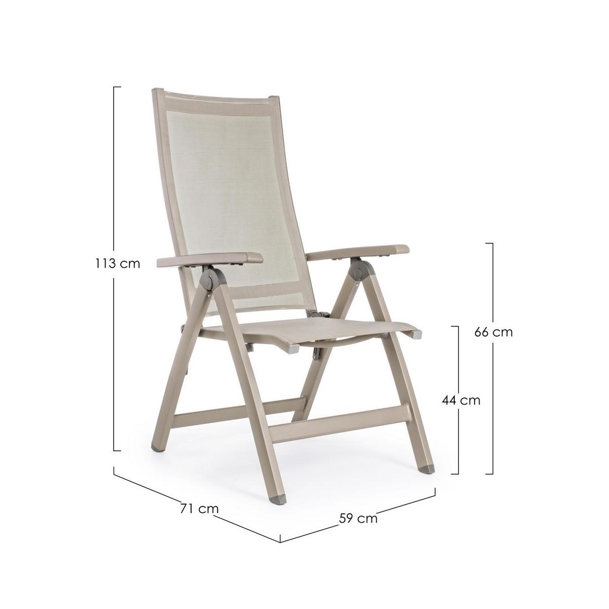 Beige klappbarer Gartenstuhl Victor für den Außenbereich Modell