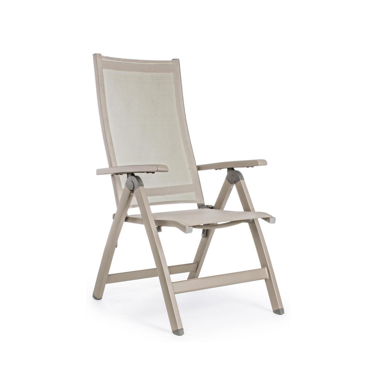 Beige klappbarer Gartenstuhl Victor für den Außenbereich Aktion