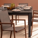 Table extensible en aluminium 160x110-160 Bizzotto Konner 