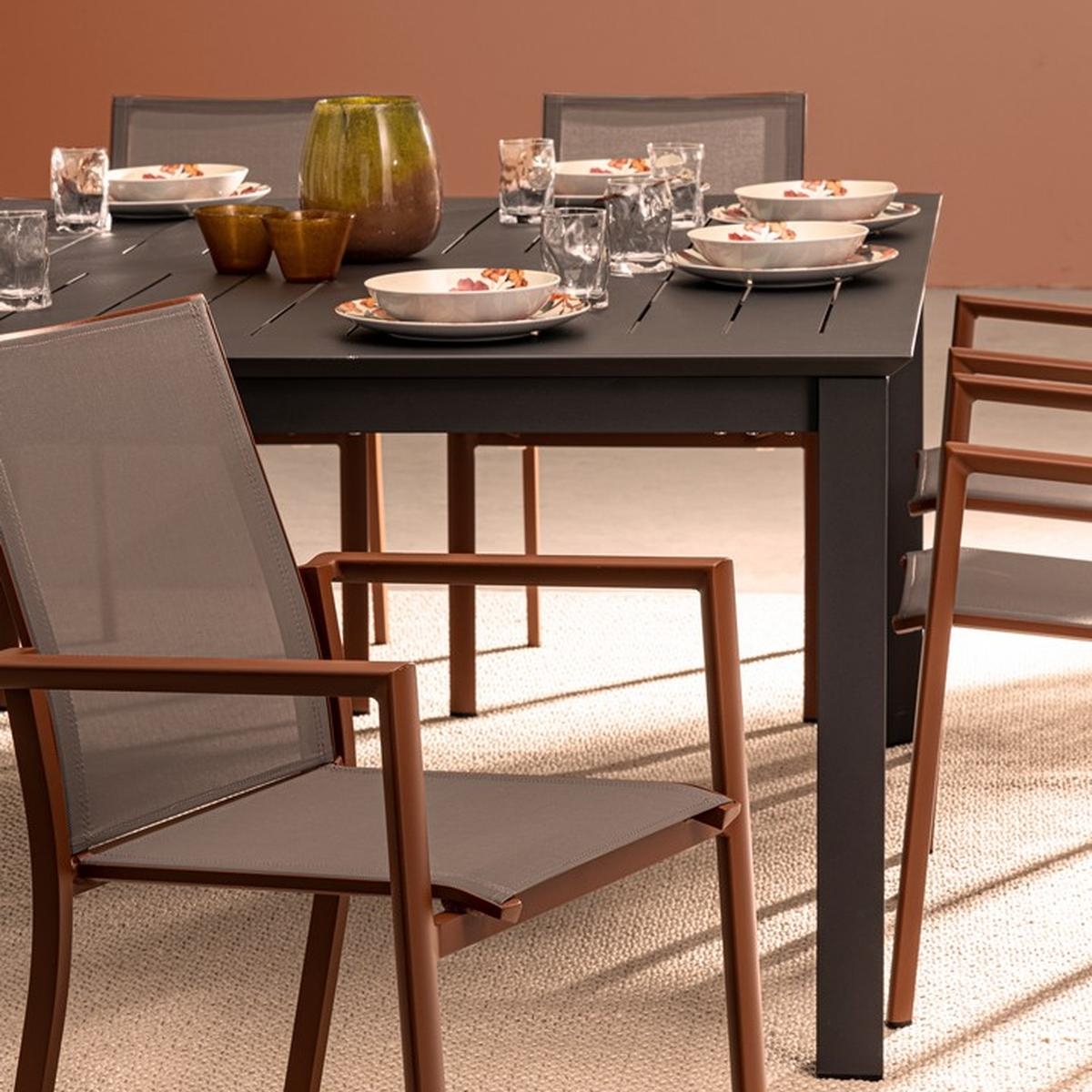 Table extensible en aluminium 160x110-160 Bizzotto Konner 