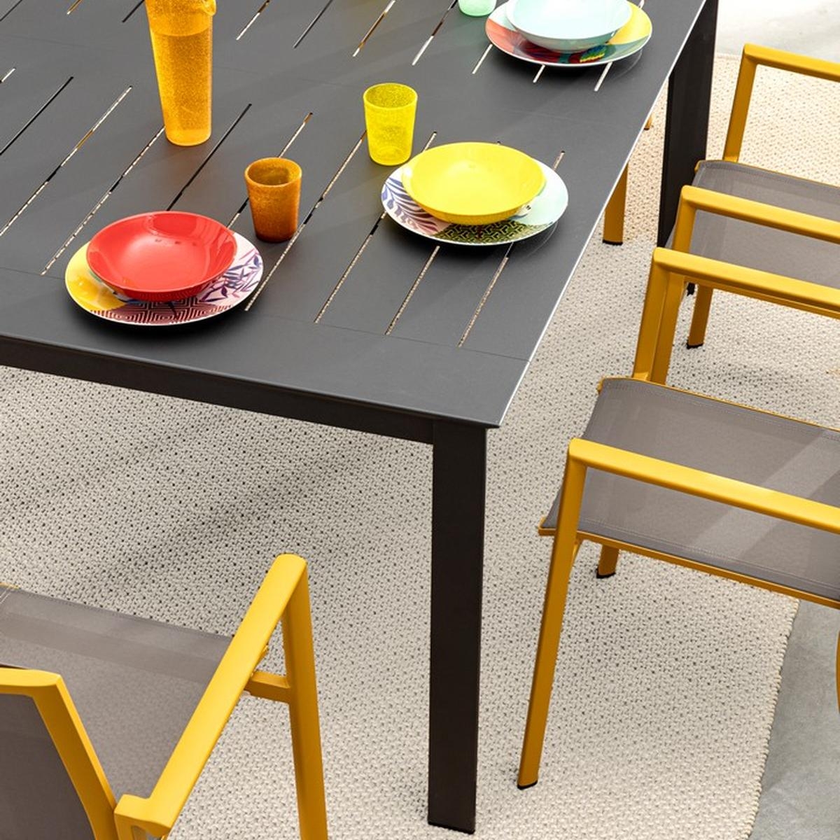 Table extensible en aluminium 160x110-160 Bizzotto Konner 