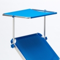 4 bains de soleil de plage en aluminium avec pare-soleil Nettuno 