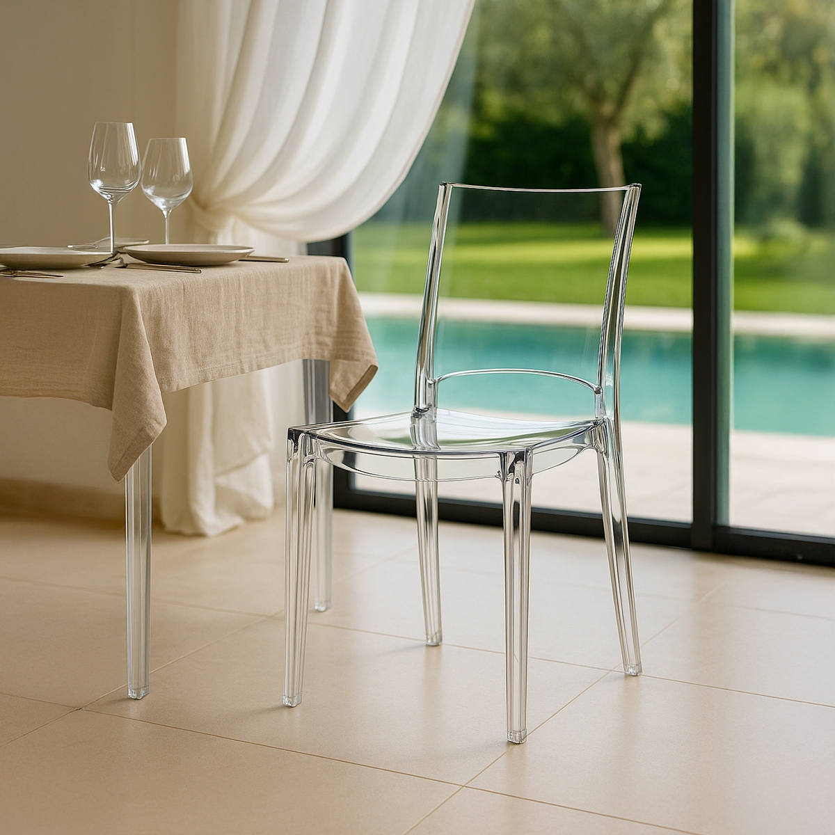 18 Sillas B-Side Grand Soleil bar cafetería transparentes Oferta stock 