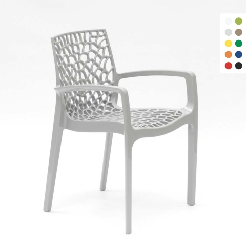 6 Chaises De Jardin En Corde Grise Avec Coussin - Structure Acier - Accoudoirs - Résistance 150 Kg - Pour Terrasse, Balcon, Intérieur - Ensemble Moderne - 3