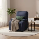 Poltrona Relax Reclinabile con Poggiapiedi in Microfibra Velluto Laura 