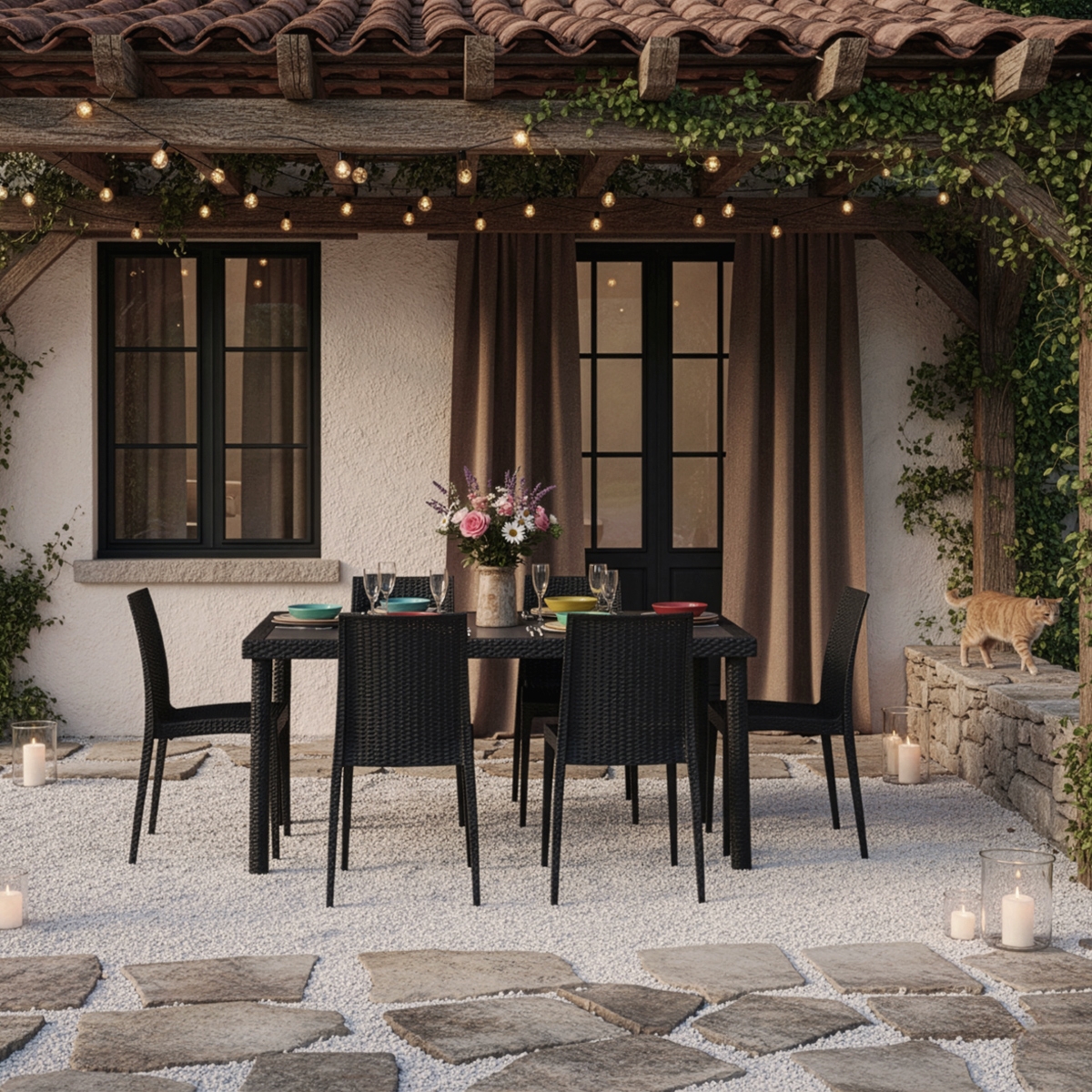 22er Bistrot Grand Soleil Poly-Rattan-Stühle für Bar und Gartenrestaurant Auswahl