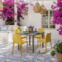 Lot de 12 Tables bar en Polyrotin carrées 90x90 Extérieur terrasse jardin Restaurant Grand Soleil Boheme Modèle