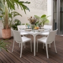 Garten Set Tisch 80x80cm 4 Stühle Außen weiß Provence Light Katalog