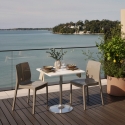 Weiß Quadratisch Tisch und 2 Stühle Farbiges Polypropylen-Innenmastenset Grand Soleil Ice Cocktail 