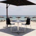 Set da esterno 2 sedie design moderno tavolo 70cm rotondo acciaio Remos Scelta
