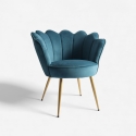 Fauteuil en velours élégant avec pieds dorés Nivara Offre