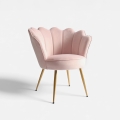 Fauteuil en velours élégant avec pieds dorés Nivara Promotion