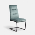 4er-Set moderne Stühle aus Stoff und Metall, Design Rivéa Modell