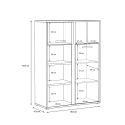 Aparador alto moderno 2 puertas cemento y blanco brillo 99x135 Canmore Rebajas