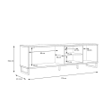 Mueble para TV negro y roble estilo industrial 175x55 Decyma Descueto