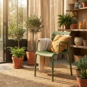 Silla de exterior de polipropileno con reposabrazos para bar cocina Satin Coste