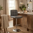 Tabouret de bar cuisine fixe pivotant réglable dossier repose-pied Atlanta 