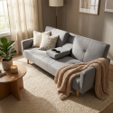 Schlafsofa 2-Sitzer nordischer Stil mit Armlehne Getränkehalter Donum Angebot