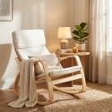 Poltrona sedia a dondolo in legno design scandinavo ergonomica Aalborg Saldi