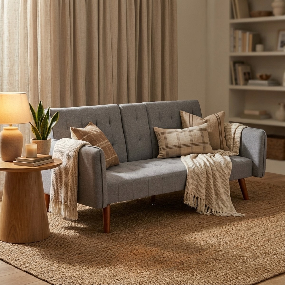 Schlafsofa 2-Sitzer verstellbar mit Armlehne und Getränkehalter Ember Maße