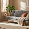 Schlafsofa 2-Sitzer mit verstellbarer Rückenlehne aus Samtstoff Skata Preis