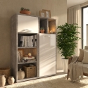 Aparador alto moderno 2 puertas cemento y blanco brillo 99x135 Canmore Venta