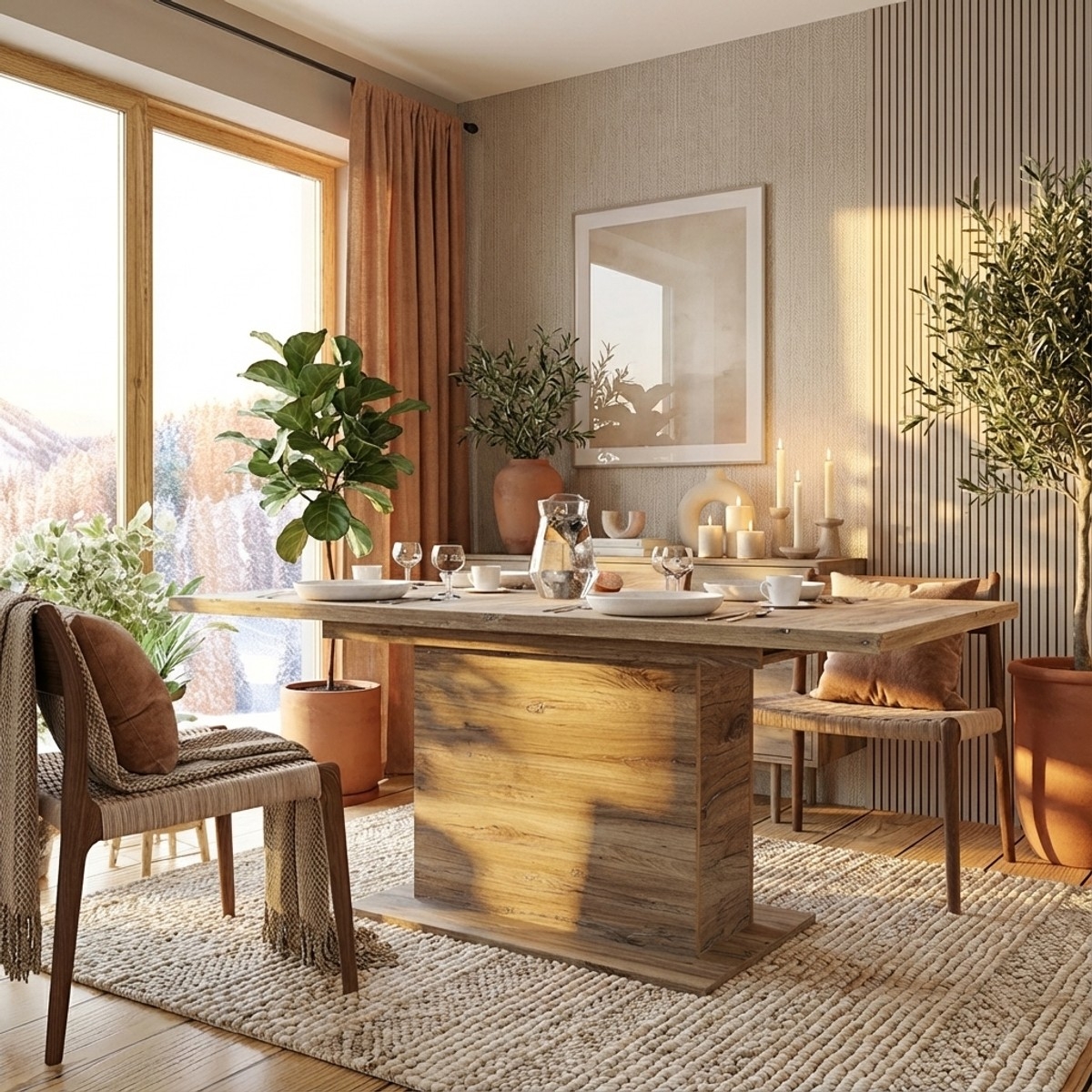 Mesa extensible rectangular de roble 160-200 cm Portland Venta