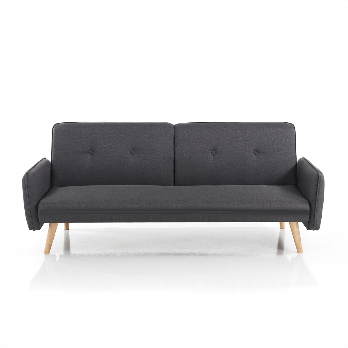Schlafsofa für 2 Personen, Clic-Clac, Stoff, Massivholzfüße Post Verkauf