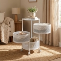 Carrito verdulero de cocina moderno con ruedas 3 cestas giratorias Rodin M Stock