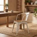 sedie stile design industriale bar cucina steel wood arm light Sconti