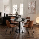 Esstisch 70x70cm für Restaurant Küche schwarz Marmoreffekt Mikee+